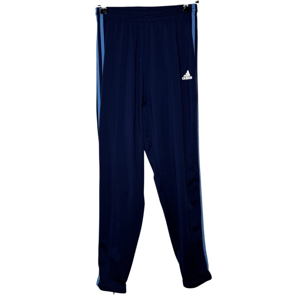 VTG Adidas Y2K Track Pants Women's Small Blue Ankle Zipper Athleisure Streetwear